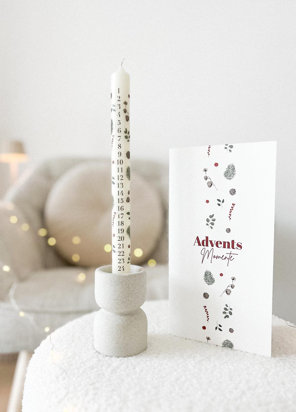 Adventskerze mit Leseplan - Matching Design Set